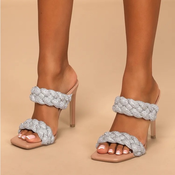 Steve Madden Shoes - Steve Madden Kenley Rhinestones Square Toe Heels